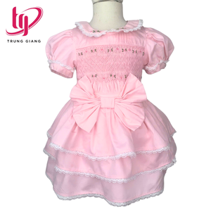 Ropa de lujo para niños, ropa para niños, ropa para bebés, conjunto de niños, lazo Floral rosa, princesas, OEM, ODM, venta al por mayor - Product Image 1