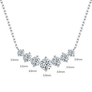 Blue <b>Moon</b> Silver Plated Moissanite Seven Stone Women's Elegant Brilliant Cut Sparkling Prong Set Wedding Pendant Necklace Fine - Product Image 1