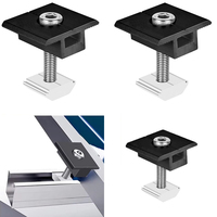 Pince de fixation solaire en aluminium noir, support de montage de panneau photovoltaïque réglable pour système de montage solaire