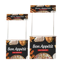 Comptoir de promotion publicitaire portable en aluminium et plastique PP, pliable, de forme incurvée, avec logo personnalisé pour salon professionnel