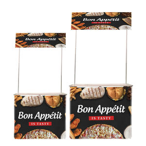 कस्टम डिजाइन पोर्टेबल ट्रेड शो काउंटर पीपी विज्ञापन प्रदर्शन प्रचार काउंटर पॉप अप प्रमोशन काउंटर टेबल - Product Image 4