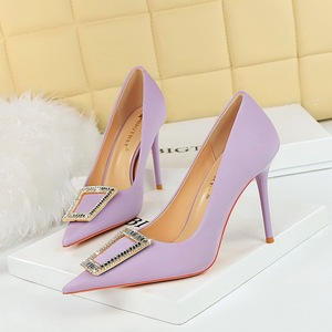 Escarpins à talons hauts pour femmes, à talon fin, à bout pointu, avec boucle métallique et boucle à strass - Product Image 6