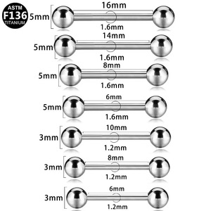 Clous d'oreilles en titane F136 pour piercing, unisexes, à porter au quotidien - Product Image 5