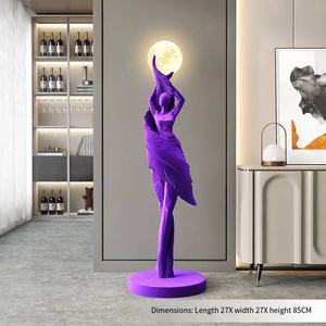 Statue de fille minimaliste moderne art abstrait décoration de sol grand salon décoration atmosphère lumière - Product Image 6