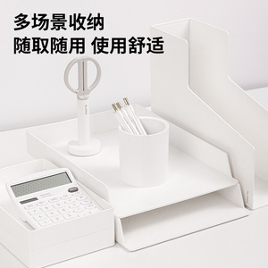 Deli Pen Holder NS011 Blue Square Plastic Desktop Storage Box for <b>Office</b> Student Use - Product Image 4