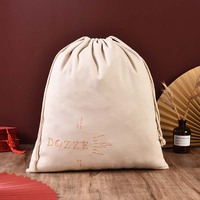 Emballage de sacs à cordes en toile écologique, coton et lin imprimés Sac à cordon avec logo personnalisé