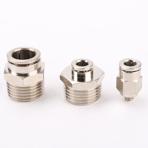 Acoplamientos Rápidos de la Serie PC de Cobre Niquelado, Tuercas de Seguridad, Conectores de Manguera de Aire Rectos de 6, 8, 10, 12, 14 y 16 mm - Product Image 4