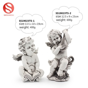 Grigio polyresin cherubino decorazione della resina deco <span class=keywords><strong>nero</strong></span> di leggere il libro di <span class=keywords><strong>angelo</strong></span> - Product Image 4