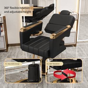 Sang Trọng Hiện Đại Chuyên Nghiệp Tùy Chỉnh Phong Cách Cửa Hàng Tóc Vẻ Đẹp Cắt Tóc Ghế Cắt Tóc Ghế Thép Không Gỉ Vuông Cắt Tóc Ghế - Product Image 3