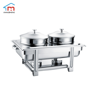 Estación de sopa de acero inoxidable de 9L con dos cuencos, calentador de sopa de grado alimenticio, plato de frotamiento para buffet - Product Image 2