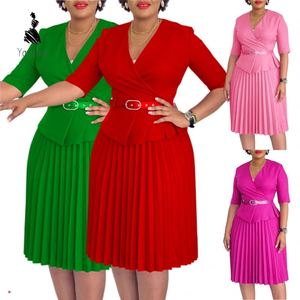Robe de bureau élégante à la mode, col tailleur, double boutonnage, pour femmes, tenue de travail formelle - Product Image 1