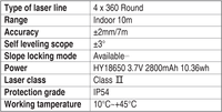 Niveau laser rotatif vert DIY LW-L07-4D avec précision de 2 mm/7 m, portée de 20 m, affichage à 5 points