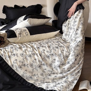 Ophelia Korean Style French Retro Floral <b>Bedding</b> <b>Set</b> 100 Cotton 4 Pcs Breathable Home Use - Product Image 5