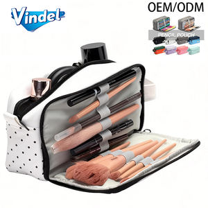 Оптовая продажа: школьный пенал для подростков, 3-слойный, 3 отделения, большая вместимость, холщовый, с большой молнией - Product Image 1