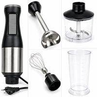 Mixeur Plongeant Électrique Multifonction 7 Vitesses en Acier Inoxydable pour Aliments Bébé, Smoothies et Préparation Culinaire 4-en-1