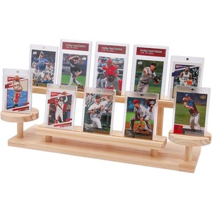 Wooden Card Display Rack Multi Tiered <b>Desktop</b> Organizer For Trading Cards Storage - Product Image 1