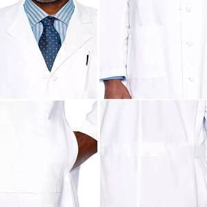 Bata de laboratorio profesional para hombres y mujeres de manga larga blanca unisex hecha con alta calidad en estilo único - Product Image 3