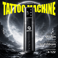 Kit de tatouage sans fil transfrontalier le plus vendu WTK-302K, corps en alliage d'aluminium, écran numérique LED, batterie 1500 mAh, outil de tatouage