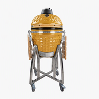 Parrilla de Carbón Portátil Auplex de 18 Pulgadas, Kamado Deluxe de 18 Pulgadas con Soporte, Ahumador de Cerámica para Barbacoa, Juego Completo de Accesorios EN-1860