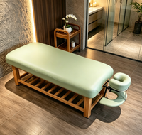 Table de massage en bois massif avec repose-tête amovible pour SPA, salon de beauté, institut de manucure, hôtel, centre de podologie