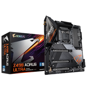 เมนบอร์ด Z490 AORUS ULTRA LGA 1200 <span class=keywords><strong>Intel</strong></span> Z490 ATX พร้อมช่อง Triple M.2 SATA 6Gb รองรับ CPU 10900K/10700K /<span class=keywords><strong>Intel</strong></span> Z490/LGA 1200 - Product Image 1