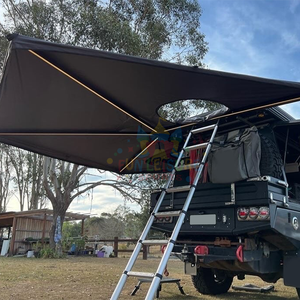 Dachzelt Leinwand Markise Plus Version mit LED-Leuchten Regens ichere Standings D-Form Autos eite Freistehende 270-Grad-Markise - Product Image 2