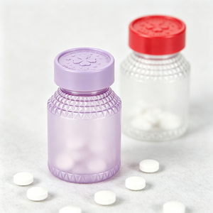 Bouteille en plastique pharmaceutique vide de 250 ml avec bouchon en plastique CR en forme de diamant pour pilules et capsules - Product Image 3