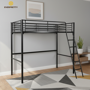 Muebles Escolares, Cama Individual Metálica Tipo Loft con Escalera <span class=keywords><strong>para</strong></span> Dormitorio <span class=keywords><strong>de</strong></span> Hostal Juvenil, Uso en Dormitorios <span class=keywords><strong>para</strong></span> Empleados <span class=keywords><strong>de</strong></span> Empresa - Product Image 1