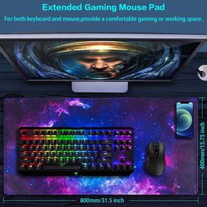 Extended Large Square Computer Keyboard <b>Mouse</b> Mat Desk <b>Pad</b> Non-Slip Base Stitched Edge for Home Office Gaming Work Stock - Product Image 4