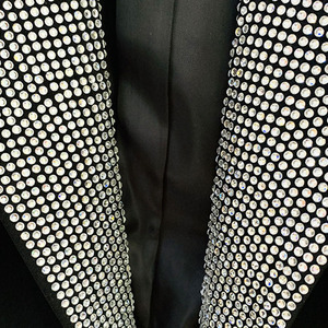 2023 nouveau <span class=keywords><strong>Blazer</strong></span> femmes mode strass col noir costume femme à manches longues décontracté strass revers <span class=keywords><strong>Blazer</strong></span> veste - Product Image 6