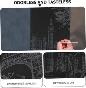 彩虹刮刮纸套装魔术艺术工艺用品儿童黑色画板 - Product Image 4