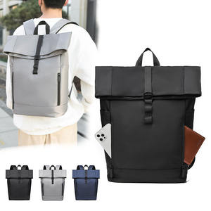 Custom Men's Fashionable Rolltop <b>Laptop</b> Backpack Waterproof Anti-theft <b>Cover</b> Business Leisure Backpack - Product Image 2