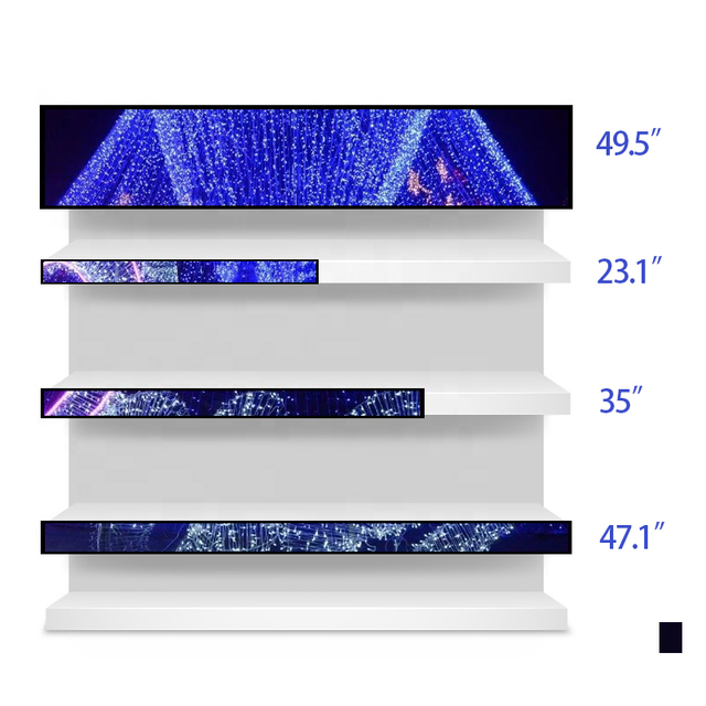 Header Monitor Ultra Wide 60cm/90cm/120cm Shelf Edge Header Monitor Stretched LCD Display Screen