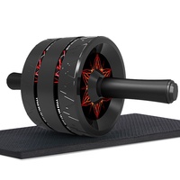 Roue d'exercice abdominale pour femmes, équipement de fitness à domicile, surface de roulement élargie antidérapante pour affiner le ventre et renforcer les muscles du tronc