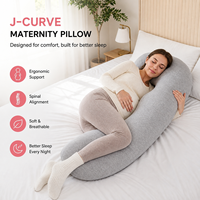 Oreiller de maternité ergonomique en forme de J, soutien orthopédique complet du corps, tissu en jersey doux, housse amovible et lavable, directement de l'usine