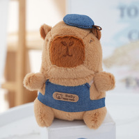 Nouveau Porte-clés Peluche Capybara en Denim Style Dessin Animé pour Couples, Mignon et Doux, Breloque de Sac, Pendentif de Sac à Dos Capibara