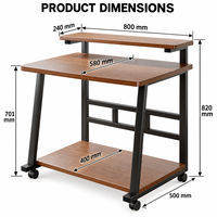 Bureau d'ordinateur ergonomique simple en bois avec étagère, durable, portable, gain de place, idéal pour l'apprentissage à domicile