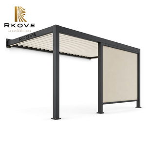 Pérgola Motorizada de Aluminio RKOVE RK-C1 3*3 con Pantallas Enrollables y Luz LED, Techo de Láminas Impermeable, Gazebo para Patio Exterior con Privacidad - Product Image 2