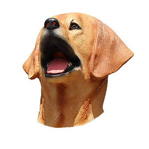 Masque de chien <span class=keywords><strong>Labrador</strong></span> Akita jaune, couvre-chef Halloween, masque intégral en latex réaliste, thème Alien vs Predator, effrayant - Product Image 5