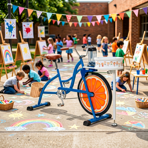 EXI Pedal Powered Smoothie Bike Blender - Frullatore per biciclette da allenamento stazionarie ecologico per eventi, feste, Spin Art Bike - Product Image 3