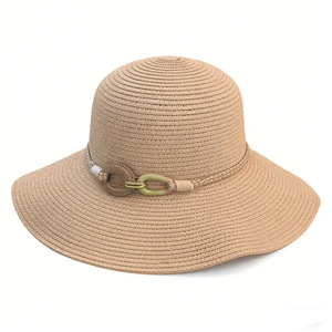 Chapeaux de paille Panama HZM-26217 à large bord pour femme, avec bandes colorées, pour l'été, la plage, les fêtes et les voyages - Product Image 3
