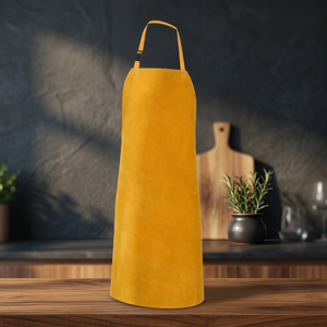 Delantal de Cuero Amarillo Simple del Grupo JNA para Uso Diario en la Cocina, Tejido Resistente, Lavable, Sin Bolsillos - Product Image 2