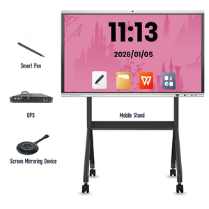Tableau blanc interactif intelligent certifié EDLA, tableau blanc interactif AI, 4K, 40 points tactiles, cadre en aluminium, IFPD tout-en-un, 65/75/86/98 pouces, école - Product Image 4