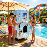 Distributeur automatique de crème glacée robotisé, distributeur de crème glacée molle entièrement automatique, écran tactile, paiement sans argent liquide pour centre commercial