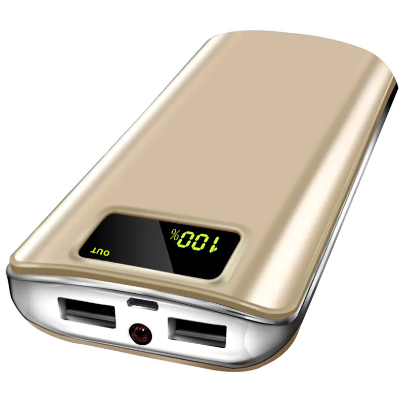 20000mAh External Battery Power Bank Dual USB LED Flashlight Powerbank Portable Battery Fast Charger For iPhone for Samsung