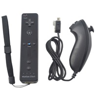 Manette de jeu avec télécommande Motion Plus intégrée et Nunchuck avec dragonne pour Wii