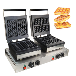 เครื่องทำวาฟเฟิลสี่เหลี่ยมแบบตาข่ายคู่สำหรับร้านขายขนมสไตล์ยุโรป - Product Image 1