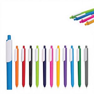 ปากกาลูกลื่นพลาสติกพร้อมโลโก้สำหรับโปรโมชั่น ขนาดหัวปากกา 1.0 มม. หมึกสีน้ำเงิน ดีไซน์ตามหลักสรีรศาสตร์ - Product Image 1