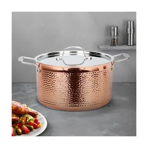 Wholesale customization copper cooking pots and pans tri-ply stainless steel casserole
