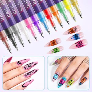Wholesale Price Nail Art Marker 0.5mm Graffiti <b>Pen</b> 12 Colors Acrylic <b>Paint</b> Coloring <b>Pen</b> Drawing DIY Quick-drying Nail Oil <b>Pen</b> - Product Image 5